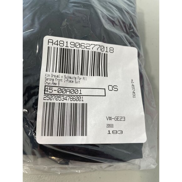 Kim Gravel x Swimsuits For All Sarong Front One Piece Suit Size 8 Black Beach - Picture 3 of 9